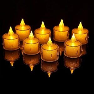Crystal LED Tealight Candles, Battery-Operated Flameless Tea Lights Safe for Kids & Pets, Smokeless Decorative Candles for Home Décor, Diwali, Wedding & Home Decoration (Pack of 12)