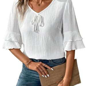 TOPLOT Women's Top | Stylish Shirt Design | Comfortable Western Top| Easy Movement Structure | Trendy Look Styling | Versatile Perfect for Casual & Everyday Fashion (5231)